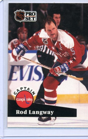 Rod Langway 91/92 Pro Set #587 NHL Hockey Card Near Mint/Mint Condition