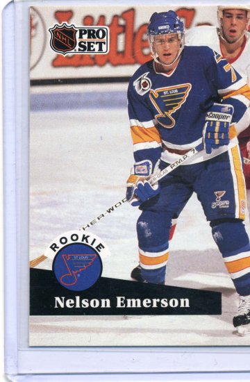 Nelson Emerson Rookie Year NHL 1991/92 Pro Set #557 Hockey Card Near Mint Condition