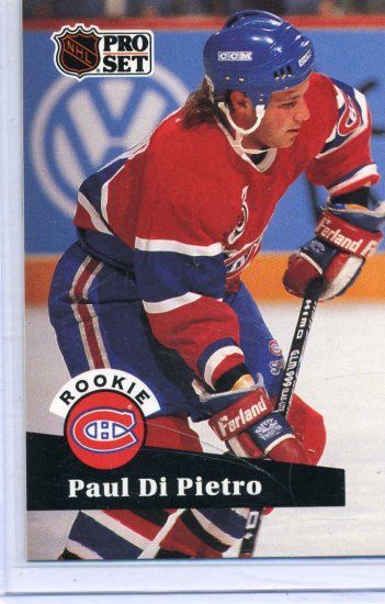 Rookie Paul Di Pierto 1991/92 Pro Set #546 NHL Hockey Card Near Mint Condition