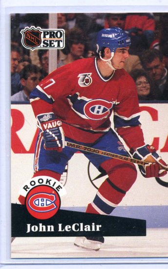 Rookie John LeClair 91/92 Pro Set #545 NHL Hockey Card Near Mint Condition