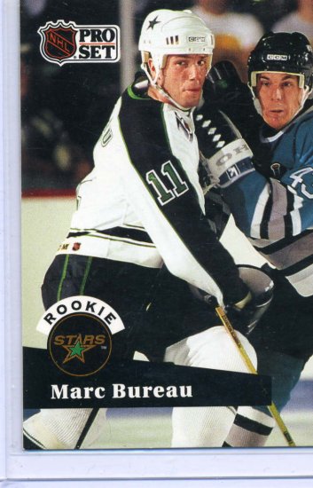 Rookie Marc Bureau NHL Hockey Trading Card 91/92 Pro Set #544 Near Mint