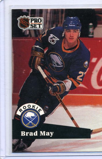 Rookie Brad May 1991/92 Pro Set #523 NHL Hockey Card Near Mint Condition