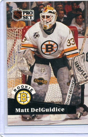 Rookie Matt DelGuidice 1991/92 Pro Set #521 NHL Hockey Card Near Mint Condition