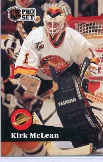Kirk McLean 91/92 Pro Set #501 NHL Hockey Card Near Mint Condition