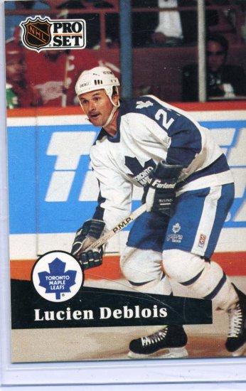 Lucien Deblois 91/92 Pro Set #491 NHL Hockey Card Near Mint Condition