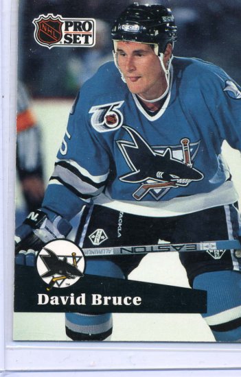 Rookie David Bruce 1991/92 Pro Set #485 Hockey Card Near Mint Condition