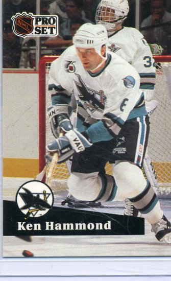 Rookie Ken Hammond 1991/92 Pro Set #484 Hockey Card Near Mint Condition