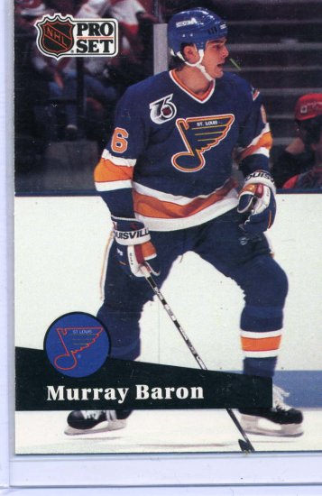 Murray Baron 91/92 Pro Set #472 NHL Hockey Card Near Mint Condition