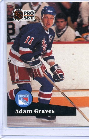 Adam Graves 91/92 Pro Set #443 NHL Hockey Card Near Mint Condition