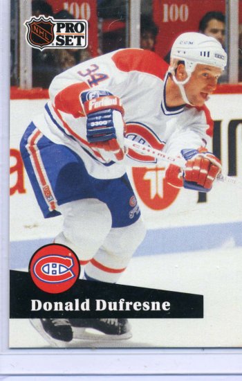 Donald Dufresne 91/92 Pro Set #418 NHL Hockey Card Near Mint Condirion