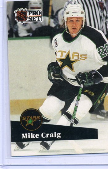 Mike Craig 91/92 Pro Set #405 NHL Hockey Card Near Mint Condition