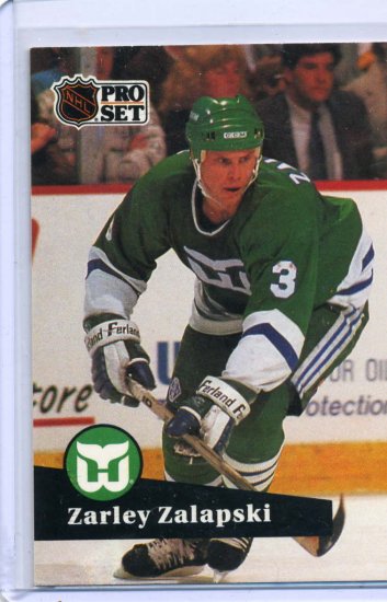 Zarley Zalapski 1991/92 Pro Set #91 NHL Hockey Card Near Mint Condition