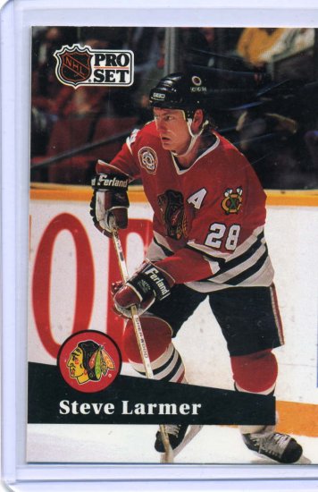 Steve Larmer 1991/92 Pro Set #49 NHL Hockey Card Near Mint Condition