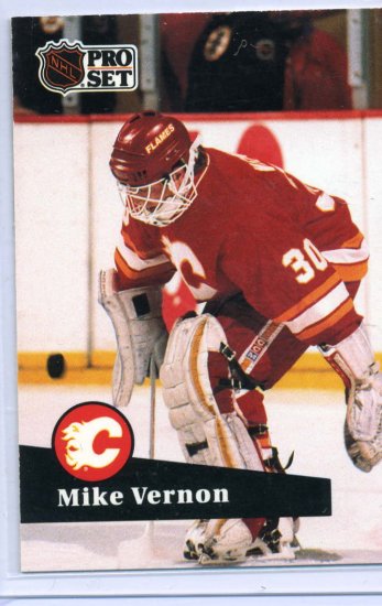 Mike Vernon 1991/92 Pro Set #35 NHL Hockey Card Near Mint Condition