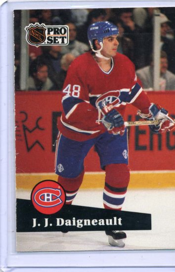J J Daigneault 1991/92 Pro Set #124 NHL Hockey Card Near Mint Condition
