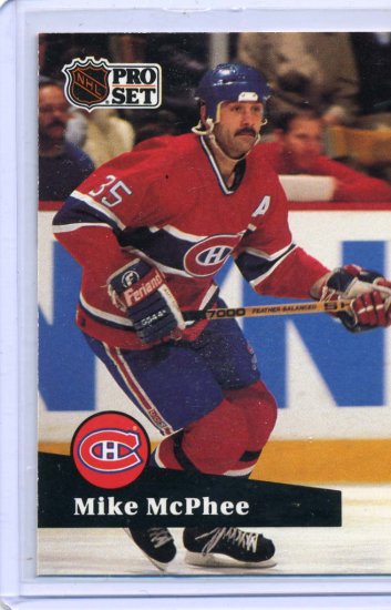 Mike McPhee 1991/92 Pro Set #129 NHL Hockey Card Near Mint Condition