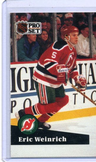 Eric Weinrich 1991/92 Pro Set #133 NHL Hockey Card Near Mint Condition