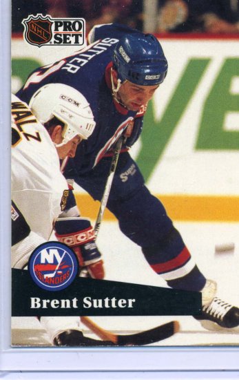 Brent Sutter 1991/92 Pro Set #154 NHL Hockey Card Near Mint Condition