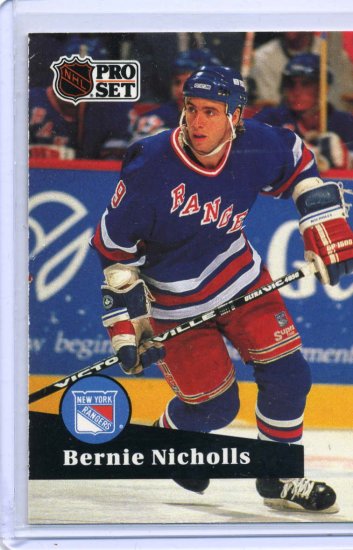Bernie Nicholls 1991/92 Pro Set #166 NHL Hockey Card Near Mint Condition