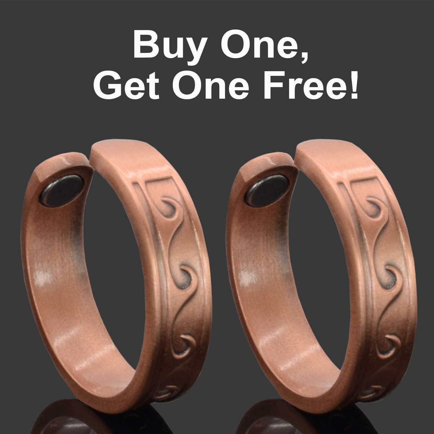 Set Of Two Copper Magnetic Rings Powerful Relief Arthritis In