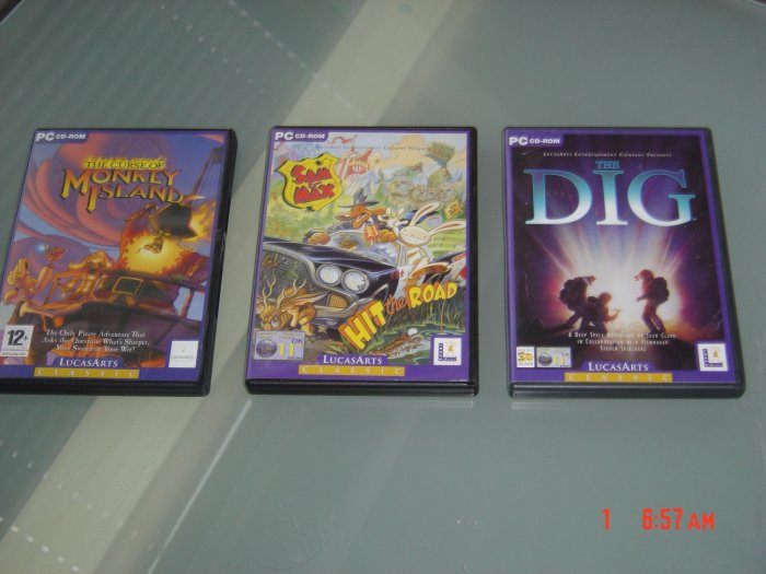 SAM AND MAX HIT THE ROAD + MONKEY ISLAND 3 + THE DIG !