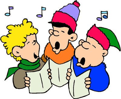 Three Christmas Carolers Return Address Labels