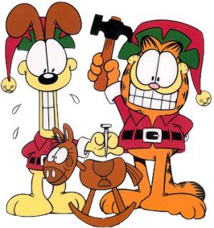 Garfield and Opie Christmas Return Address Labels