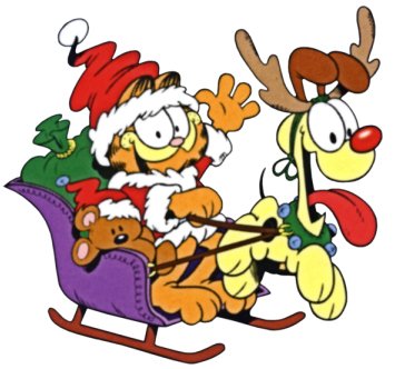 Garfield and Opie Christmas Return Address Labels