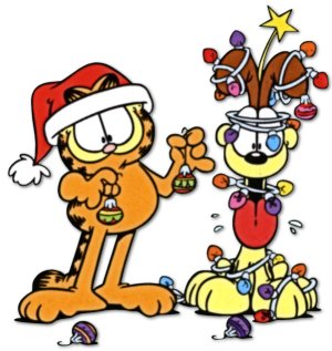 Garfield and Opie Christmas Return Address Labels