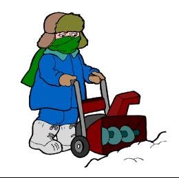 Man Snowblowing Return Address Labels