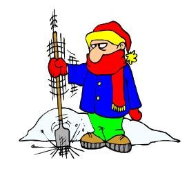 Guy Shoveling Winter Return Address Labels