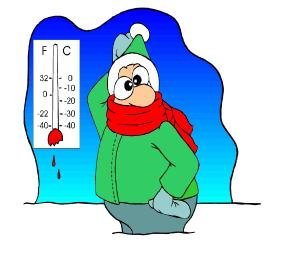 Man with Thermometer Winter Return Address Label