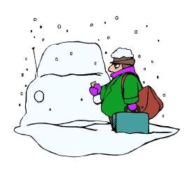 Snowy Car Winter Return Address Labels