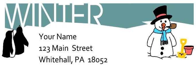Winter Title Return Address Labels