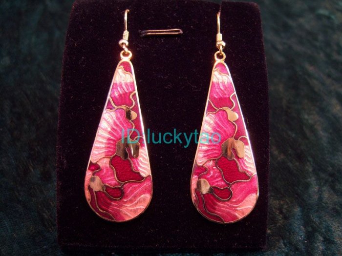 stunning folk beatiful pink chandelier drop earrings