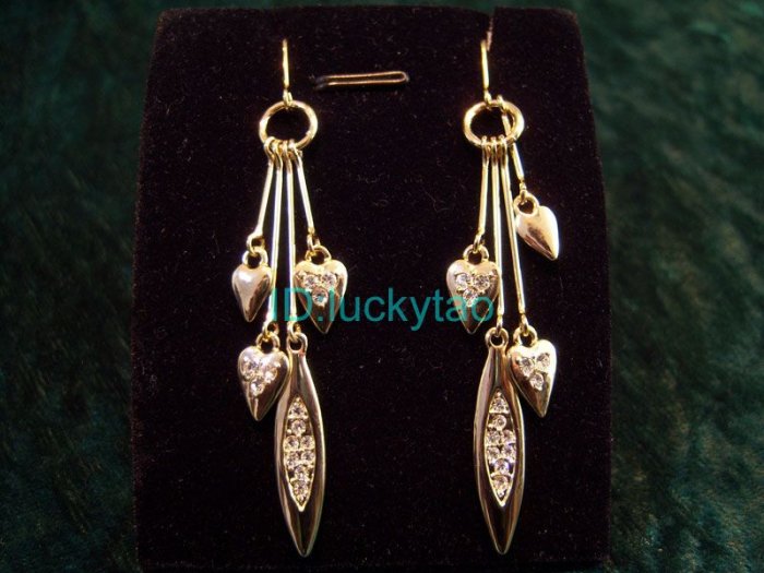 Stunning sparking heart shaped chandelier earrings
