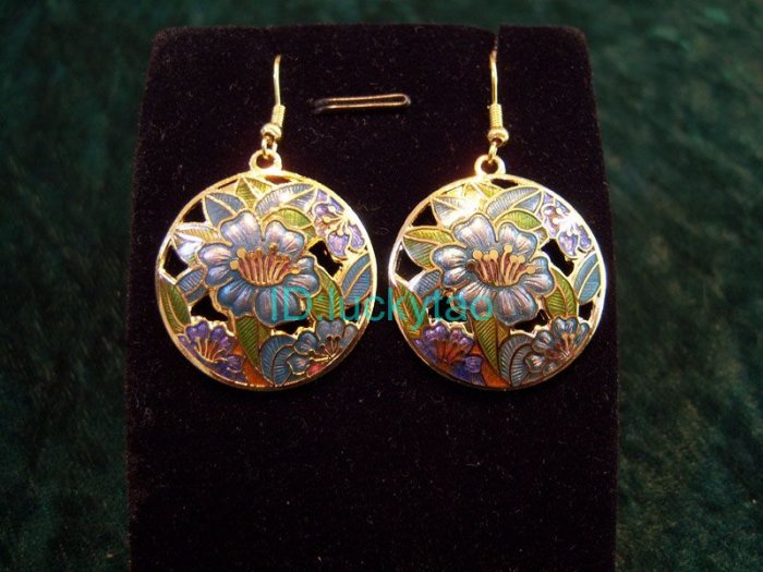 stunning folk beautiful rare colorful round earrings