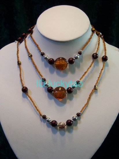 noblest stunning 2 rows beads necklace