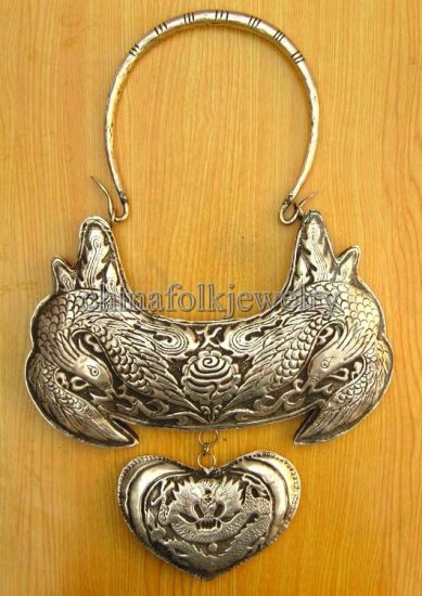 china miao character folk silver necklace gift