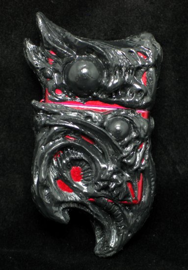 Sculpted Custom Zippo -- Candy Apple Red and Black