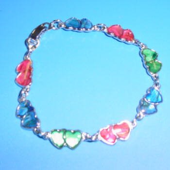 Double Heart Paua Shell Bracelet