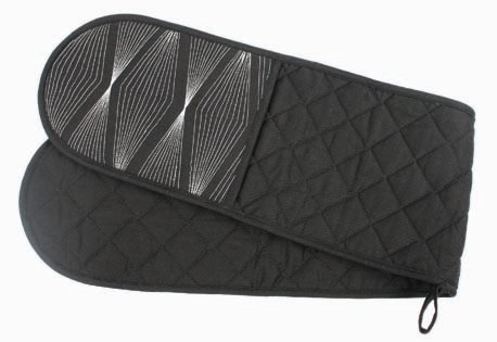 Designer Double Oven Glove (Black) APPROX £10.99 (FREE UK SHIPPING)