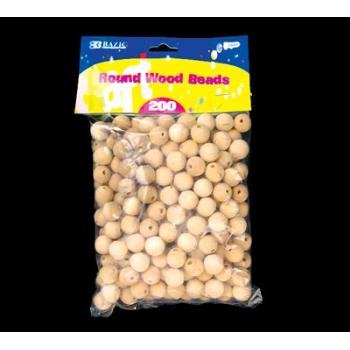 Wholesale BAZIC Round Natural Wood Beads (200/Pack)