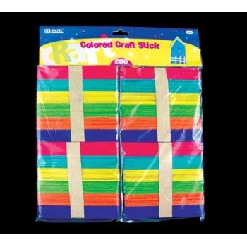 Wholesale BAZIC Colored Craft Sticks (200/Pack)
