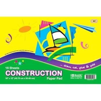 Wholesale BAZIC 16 Ct. 18" X 12" Construction Paper Pad
