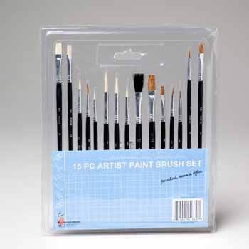 Wholesale Artist Paint Brush Asstorted, 15 Pieces