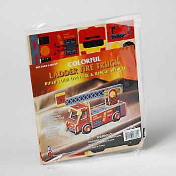Wholesale Colorful Wood Craft - Fire Trucks