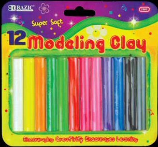 Wholesale BAZIC 12 Asst. Colors 200g / 7 oz. Modeling Clay