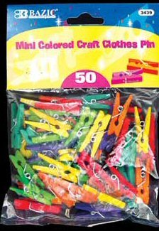 Wholesale BAZIC Mini Colored Clothespins