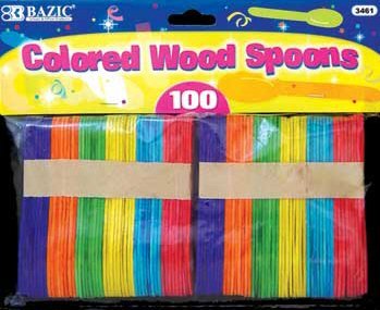 Wholesale BAZIC Colored Wood Spoons (100/Pack)